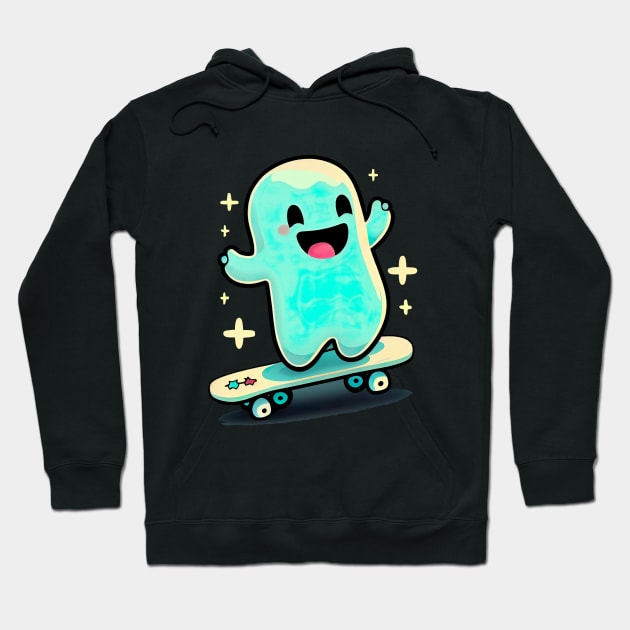 little kawaii ghost go skateboarding Hoodie by artomix